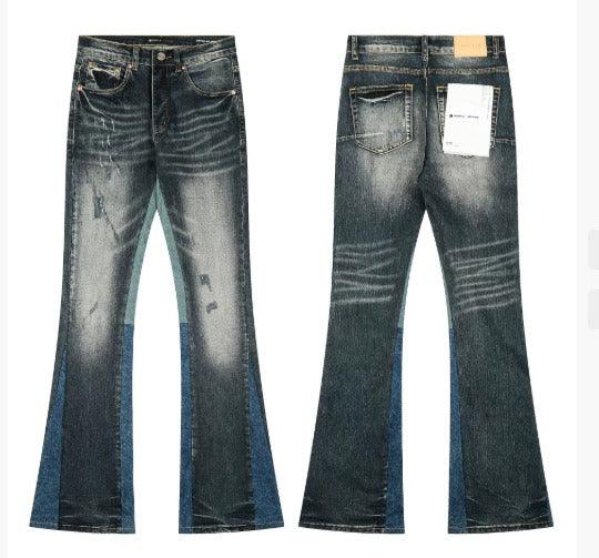 Retro High Waisted Wide Leg Jeans – Dark Blue - VogeLuxe