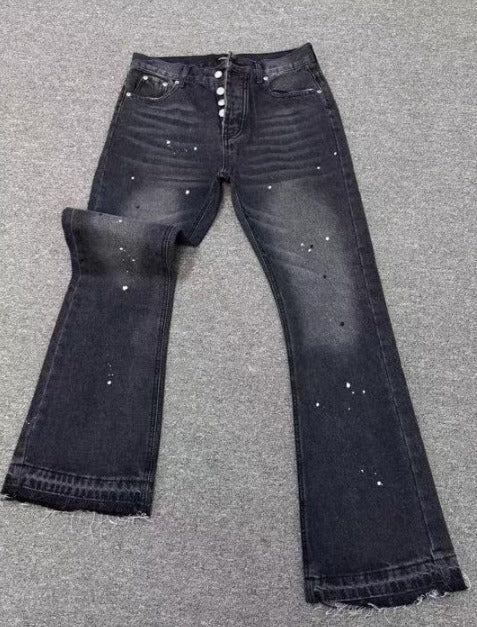 Retro High Waisted Wide Leg Jeans – Dark Blue