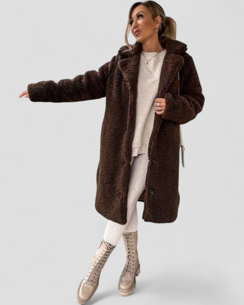 VogeLuxe | Women’s Plush Teddy Trench Coat