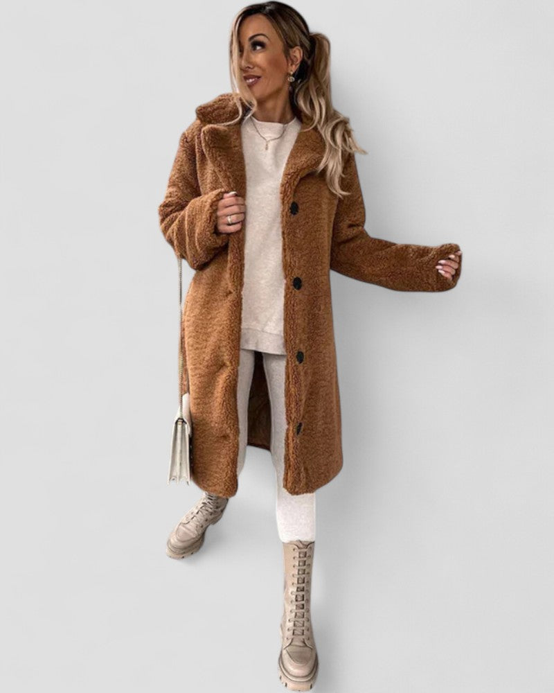 VogeLuxe | Women’s Plush Teddy Trench Coat