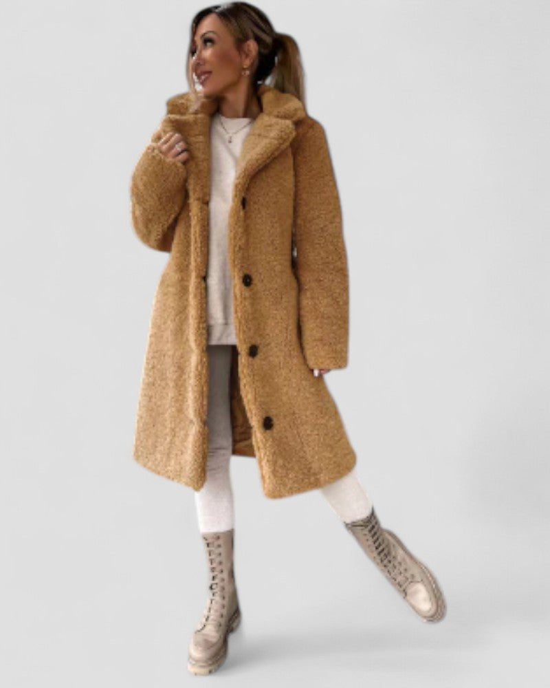 VogeLuxe | Women’s Plush Teddy Trench Coat