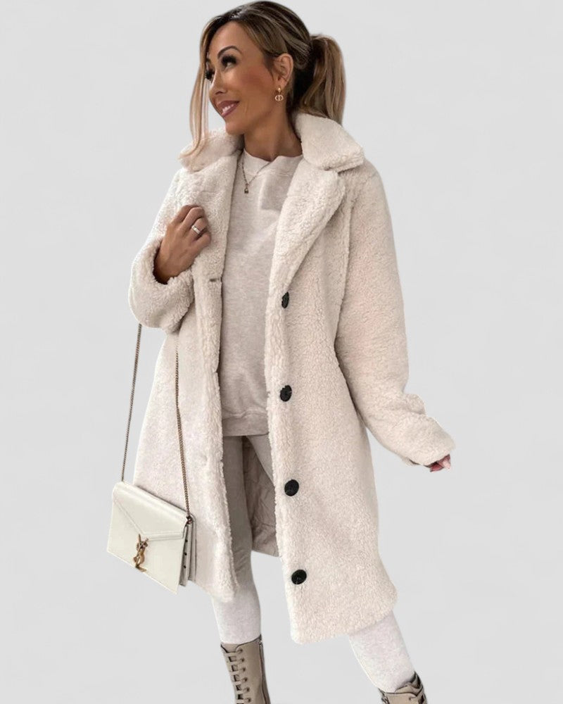 VogeLuxe | Women’s Plush Teddy Trench Coat