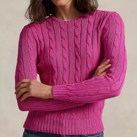 Classic Fit Crew Neck Cotton Sweater - BritishElegance