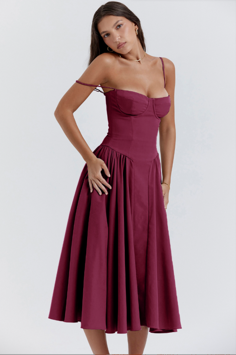 Floral Fit Waist Midi Dress for Women