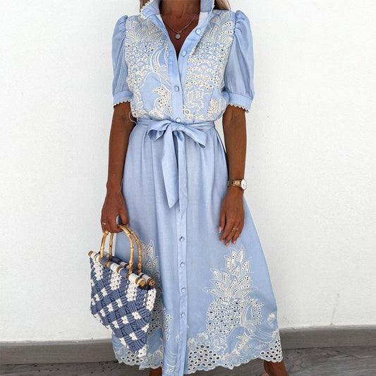Casual Fit Short Sleeve Summer Dress - VogeLuxe