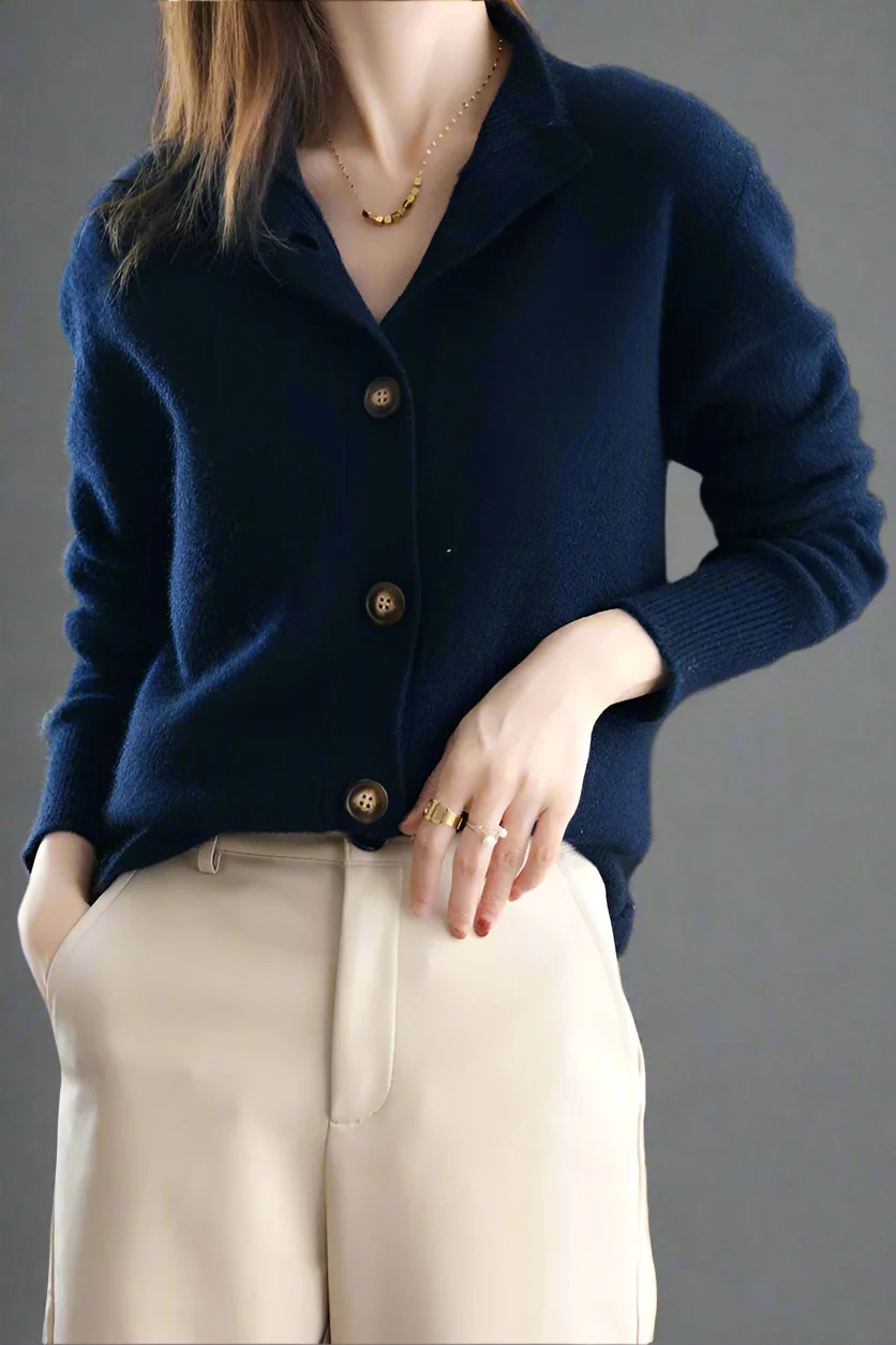 VogeLuxe | Women’s Elegant Knit Cardigan with Button Detail