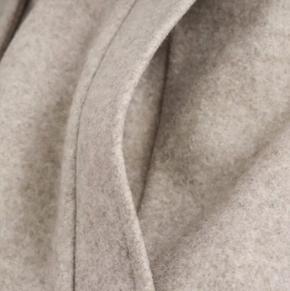 Women’s Beige Double-Breasted Trench Coat with Faux Fur Collar – Belted Longline Design 5