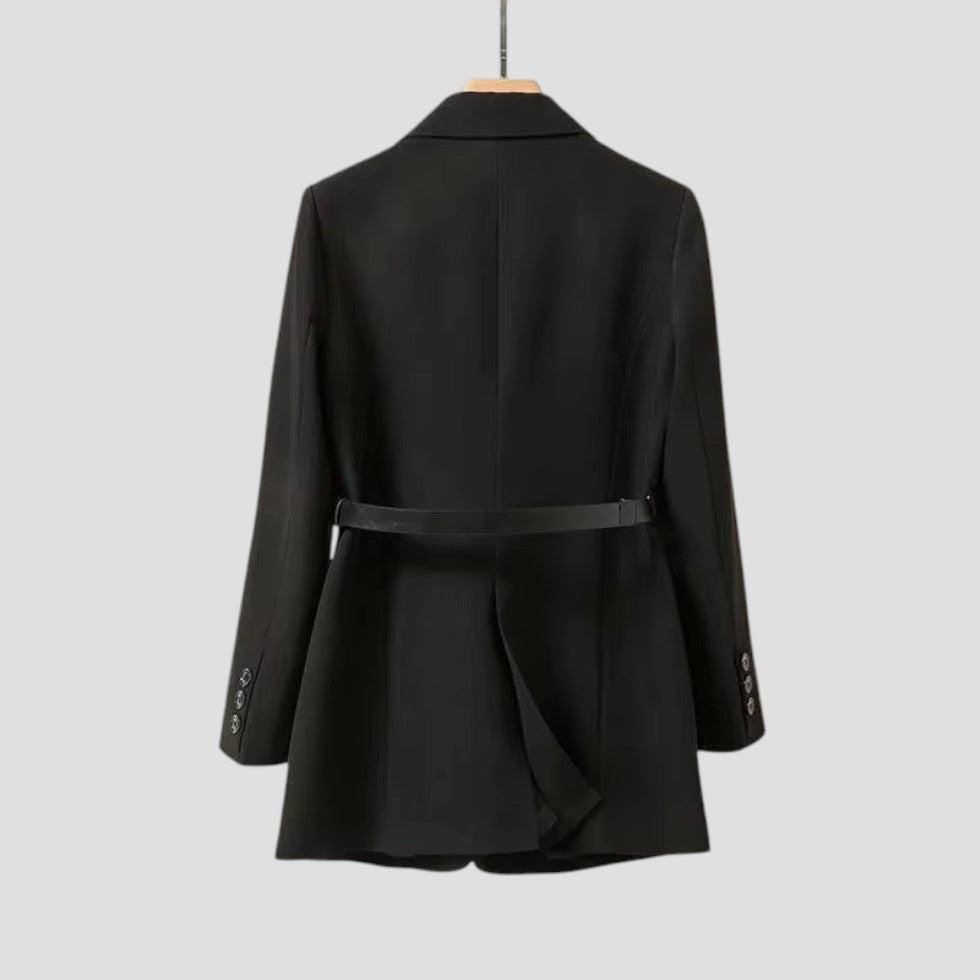 Women's Belted Blazer Jacket Elegant Fashion Coat