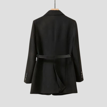 Women's Belted Blazer Jacket Elegant Fashion Coat