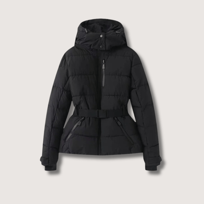 Women's Belted Hooded Puffer Jacket 7