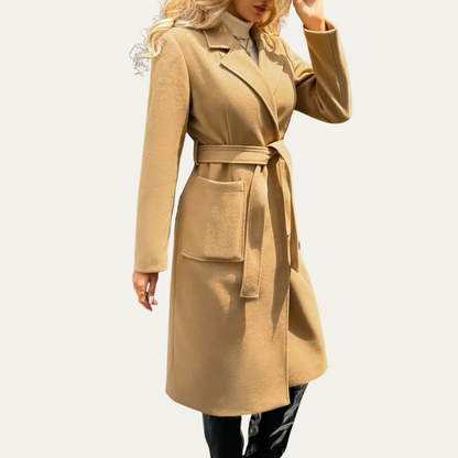 Women’s Belted Long Coat – Elegant Tailored Outerwear for Autumn & Winter 2