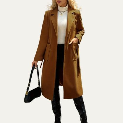 Women’s Belted Long Coat – Elegant Tailored Outerwear for Autumn & Winter 3