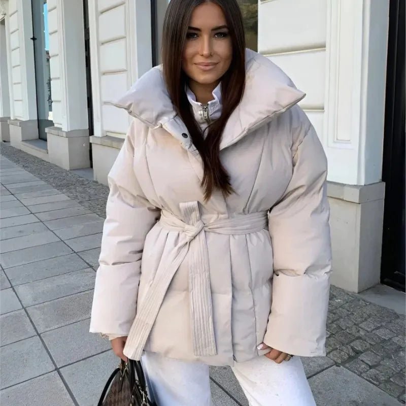 Fitted Stylish Down Puffer Coat - VogeLuxe