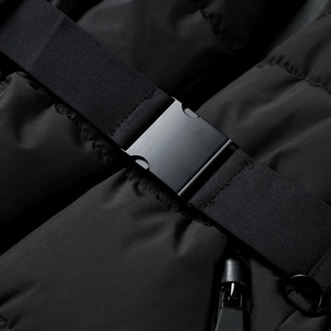 VogeLuxe | Women’s Hooded Quilted Puffer Coat with Belt