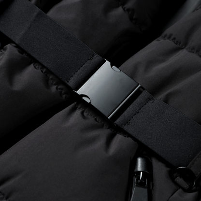 VogeLuxe | Women’s Hooded Quilted Puffer Coat with Belt