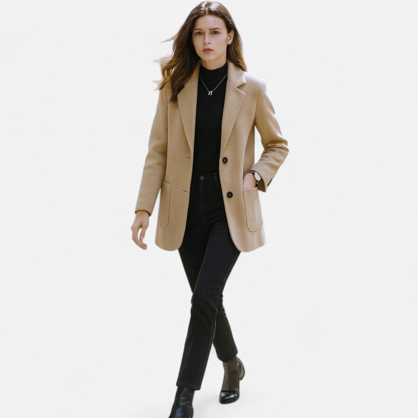 Women’s Blazer Coat – Classic Tailored – Buttoned – Structured Fit 5