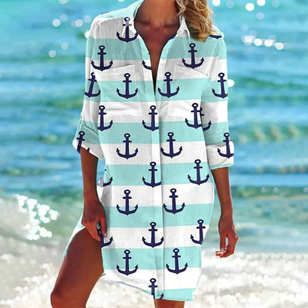 Casual Mini Dress with Front Buttons