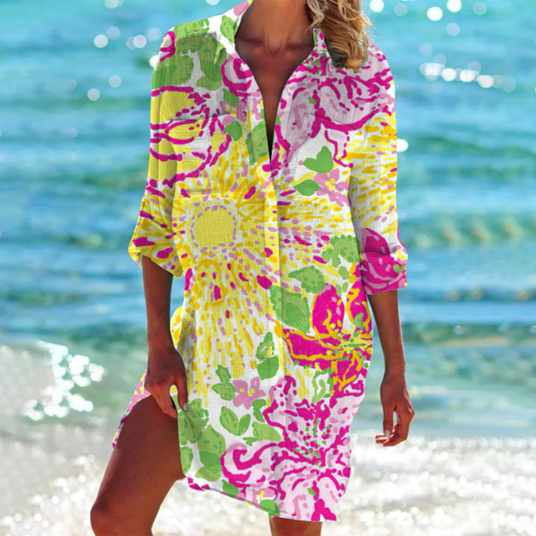 Casual Mini Dress with Front Buttons