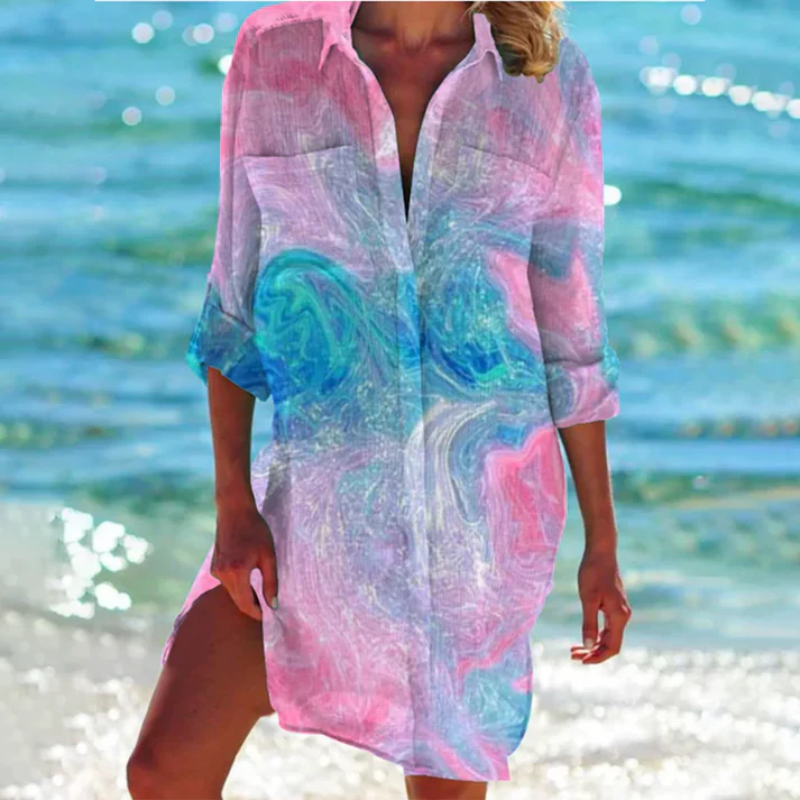 Casual Mini Dress with Front Buttons