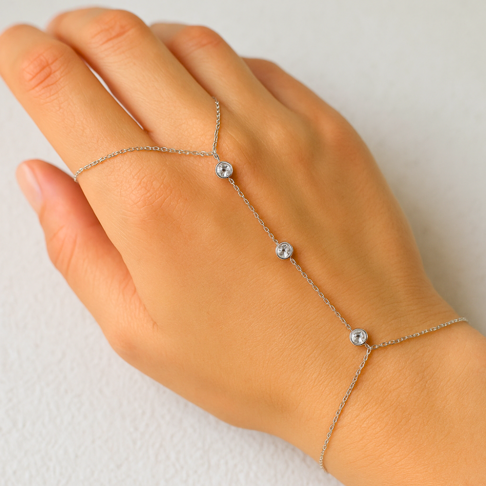 Fashionable Crystal Charm Adjustable Wrist Bracelet