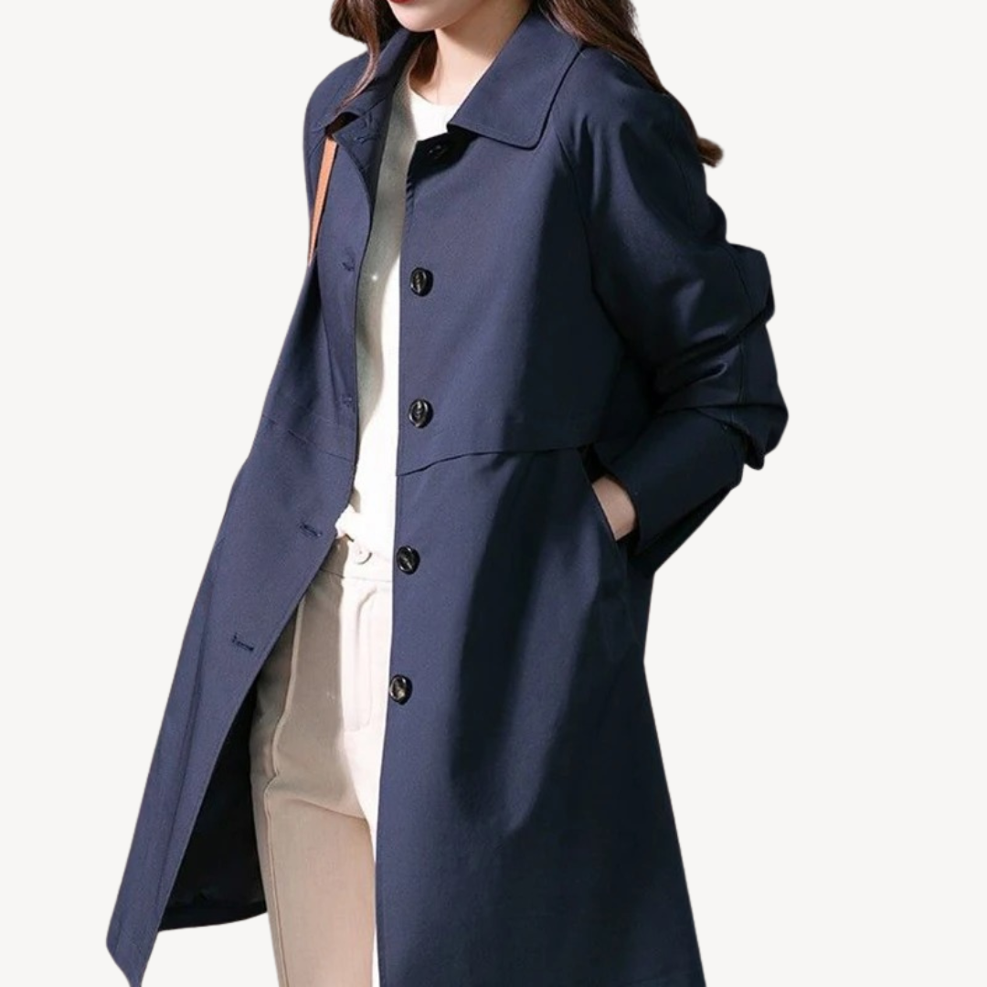 VogeLuxe | Women’s Elegant Mid-Length Trench Coat