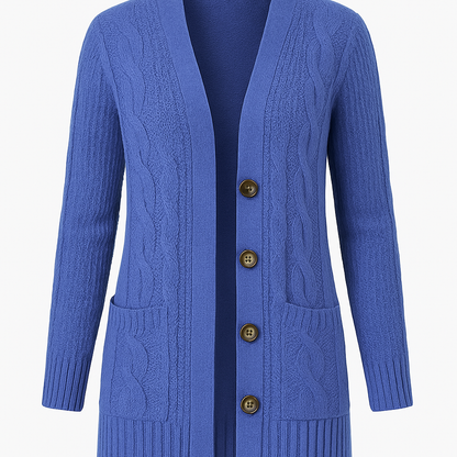 Women’s Cable Knit Cardigan Sweater – Long Sleeve Loose Fit Autumn/Winter Layering 1