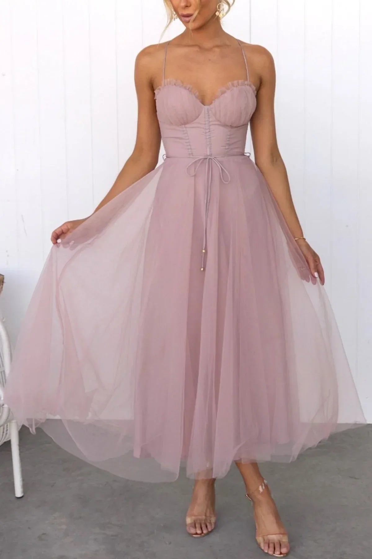 Ladies' Elegant Summer Halter Neck Dress - VogeLuxe