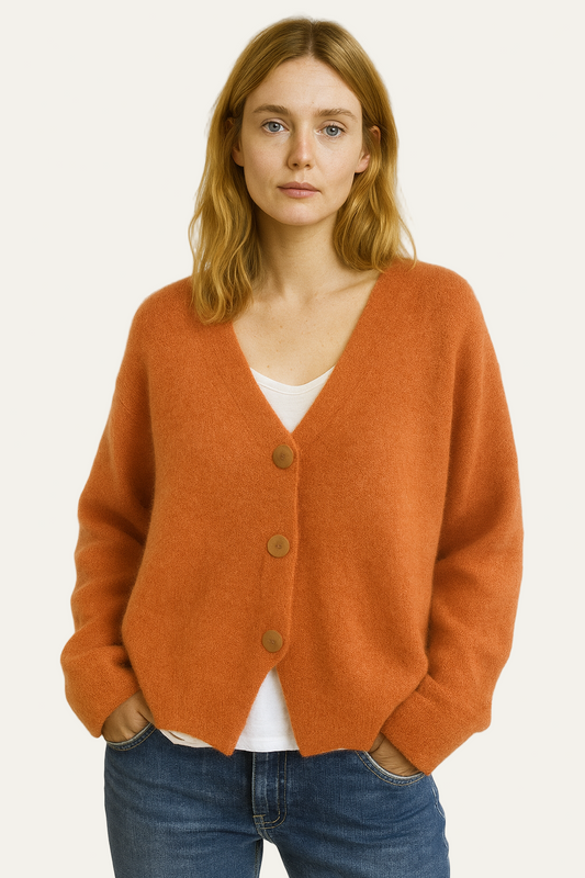 Women’s Cardigan Sweater – Soft Knit – Relaxed Fit – V-Neck – Button Front 0