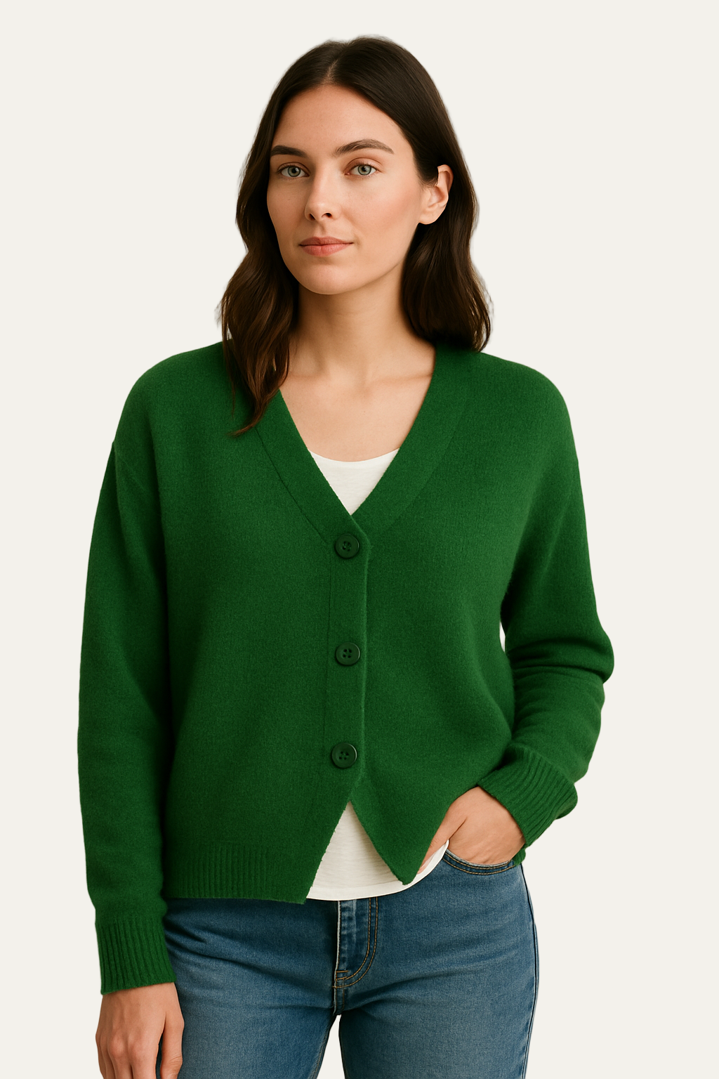 Women’s Cardigan Sweater – Soft Knit – Relaxed Fit – V-Neck – Button Front 2