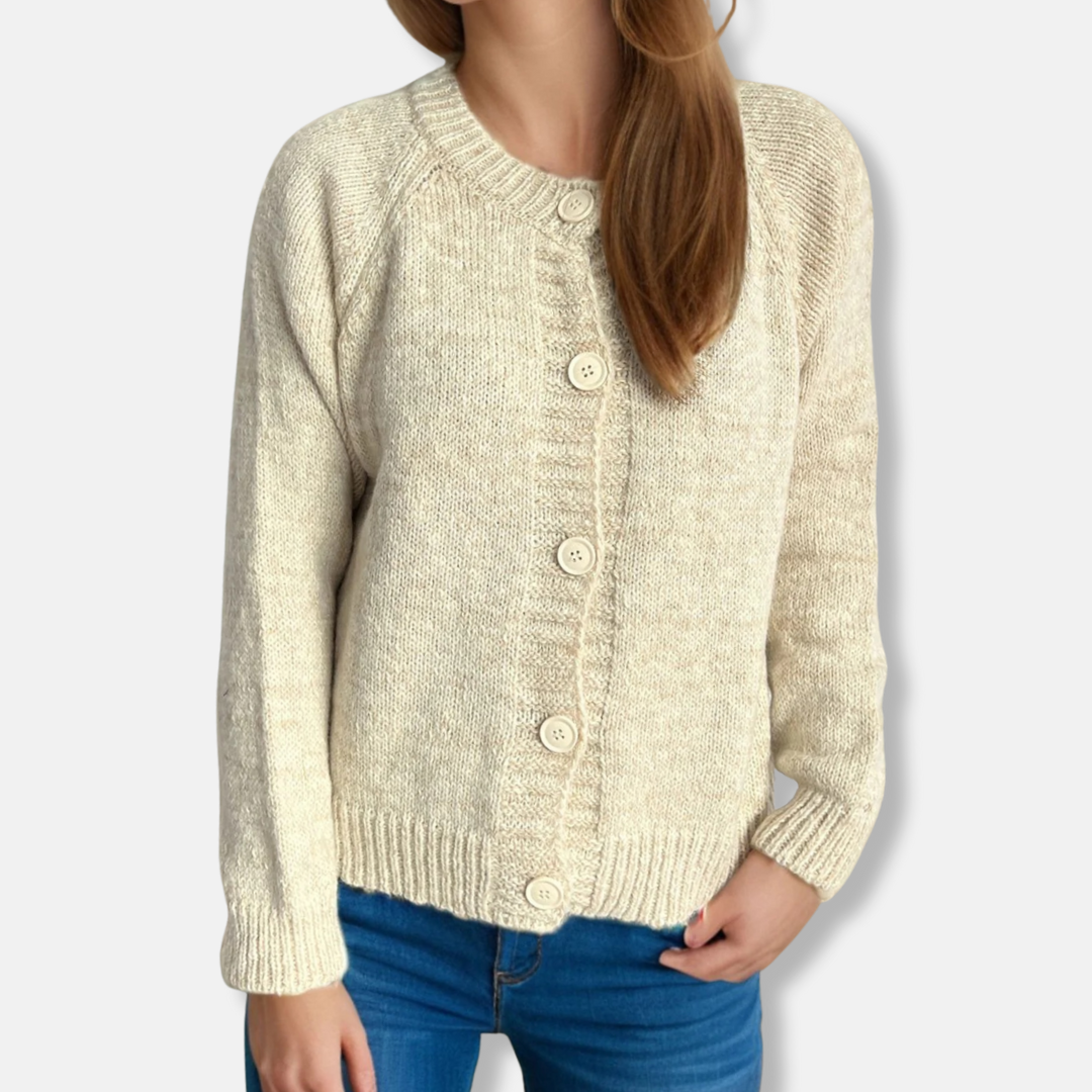 Women’s Cardigan – Relaxed Fit – Marled Knit – Ribbed Edges – Cropped Length – Button Front 3