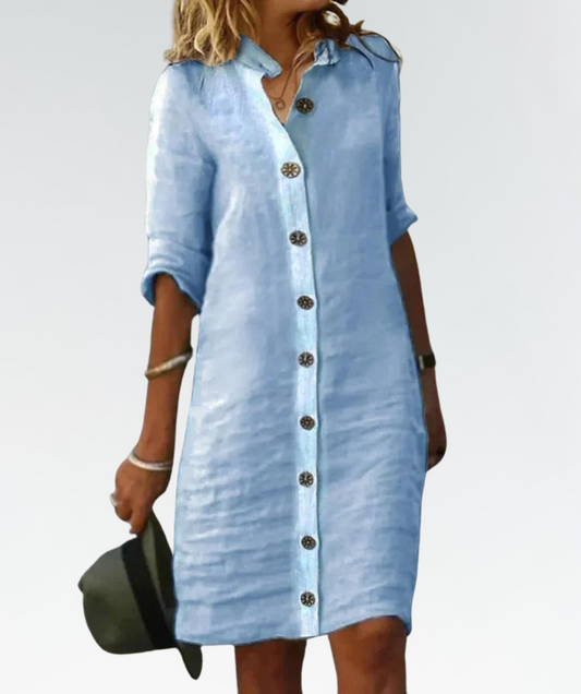 Classic Ladies' Front Button Dress - VogeLuxe