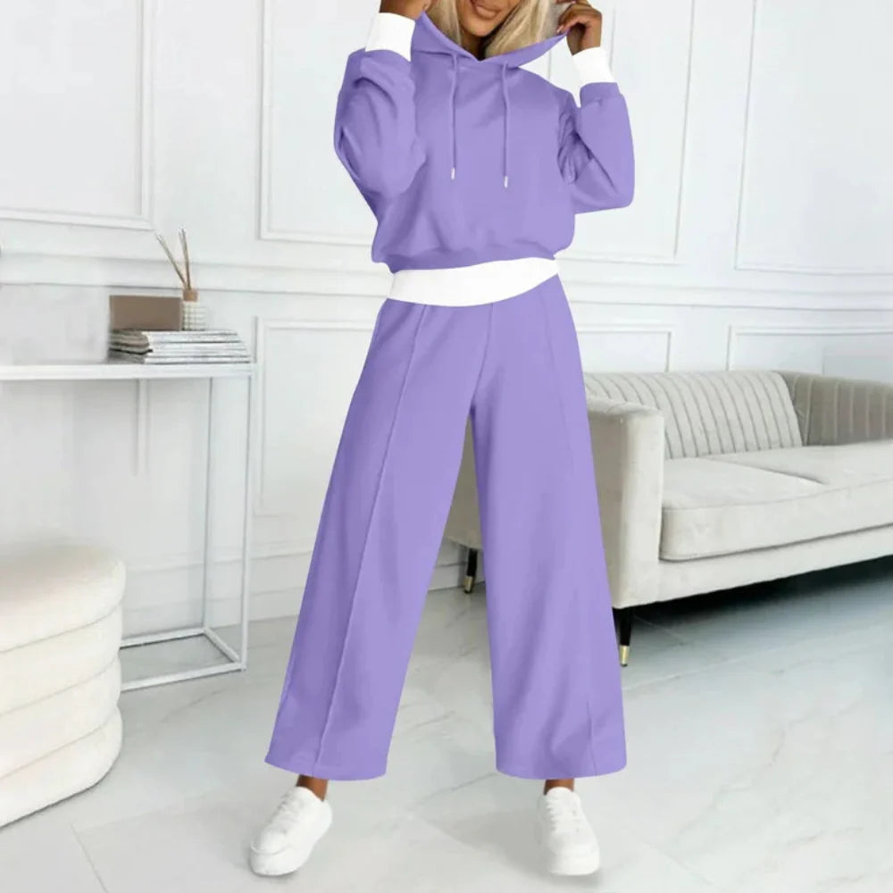 Relaxed Fit Women's Hooded Sweat Suit Set