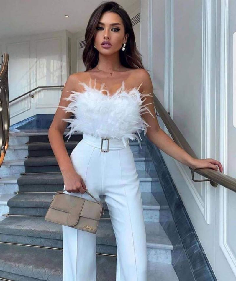 Women's Off Shoulder Jumpsuit Romper - BritishElegance