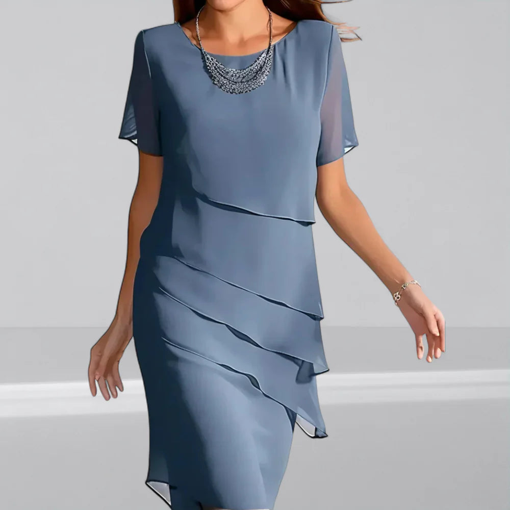 Ladies' Flowy Layered Formal Gown - VogeLuxe