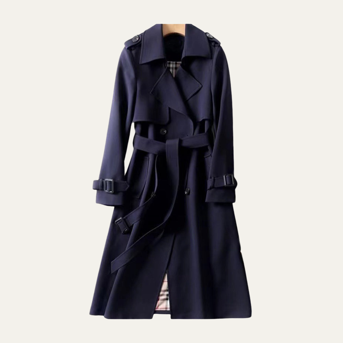 Women’s Classic Belted Trench Coat – Timeless Double-Breasted Design 5
