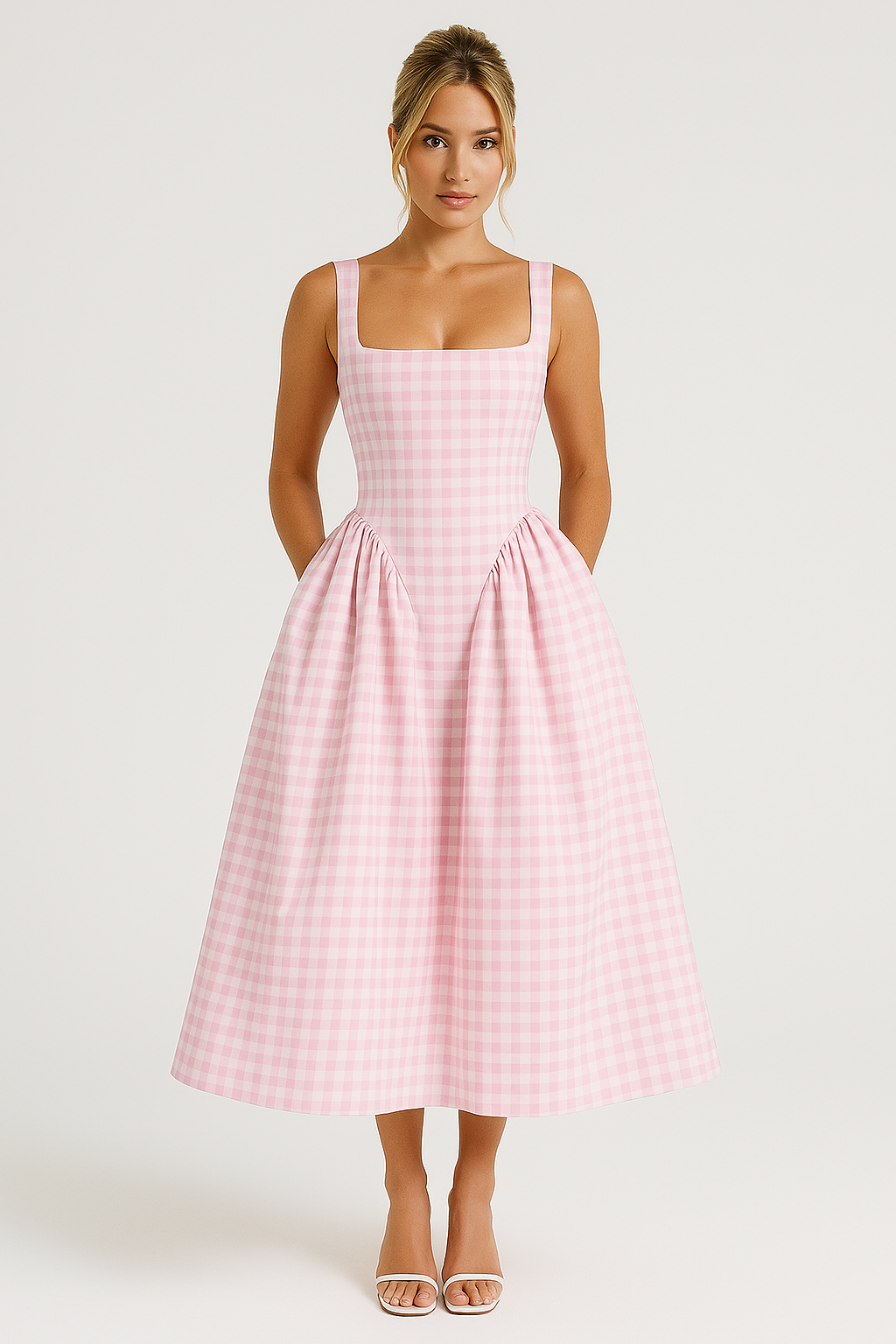 Plaid Print Mid Length Women's Dress - VogeLuxe