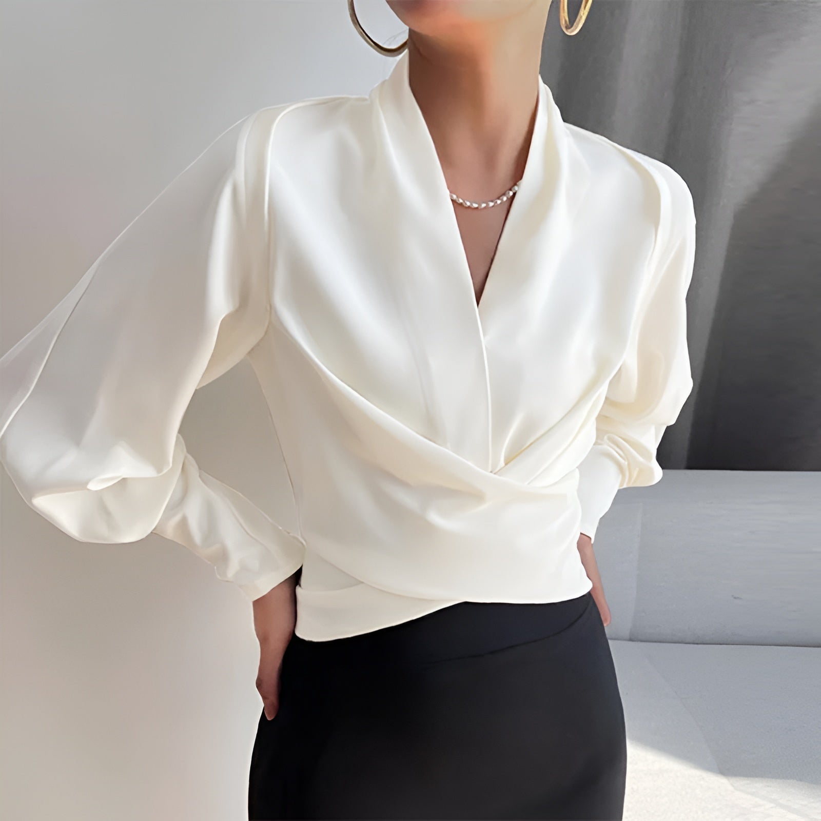 Feminine Elegant Puff Sleeve Shirt - VogeLuxe
