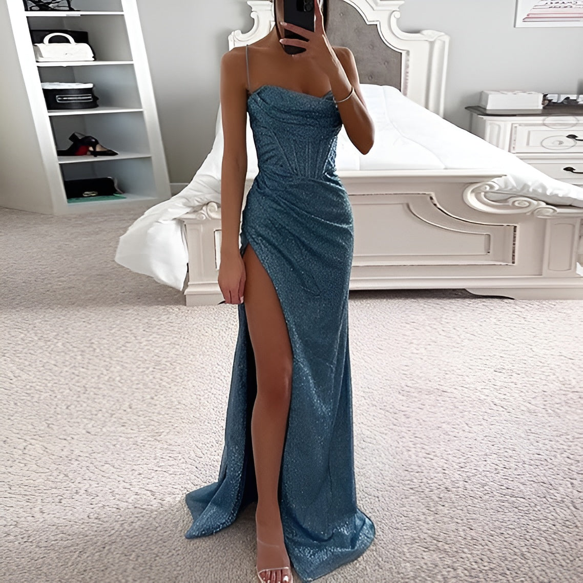 Elegant Fitted Waist Midi Dress