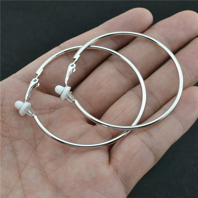 Simple Round Drop Clip Earrings for Women