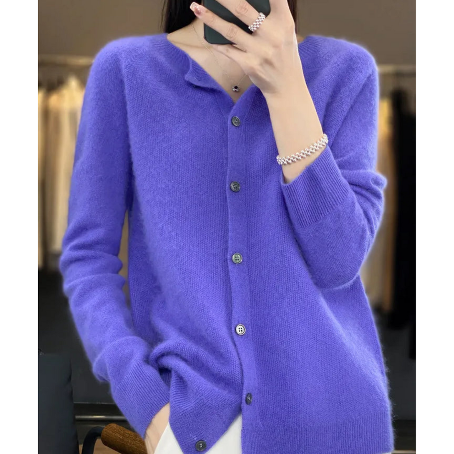 Ladies' Open Front Long Sleeve Cardigan Sweater