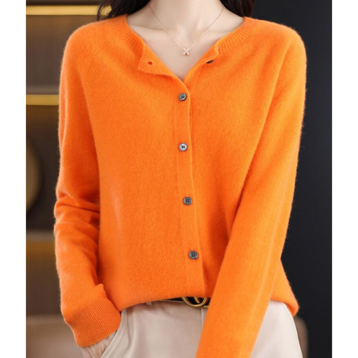 Ladies' Open Front Long Sleeve Cardigan Sweater