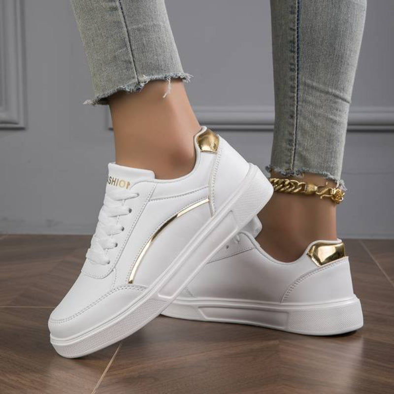 Ladies Fashion Sneakers with Shiny Details - BritishElegance