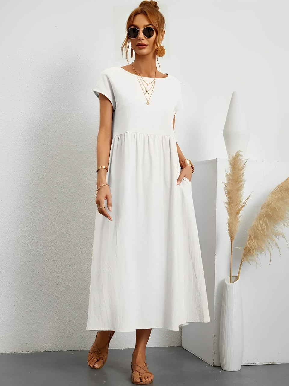 Classic Simple Knee Length Dress - VogeLuxe