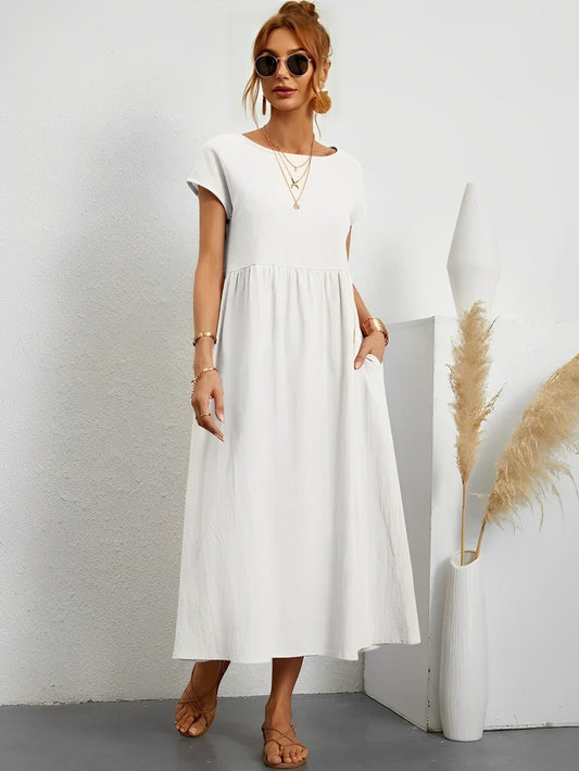 Classic Simple Knee Length Dress - VogeLuxe