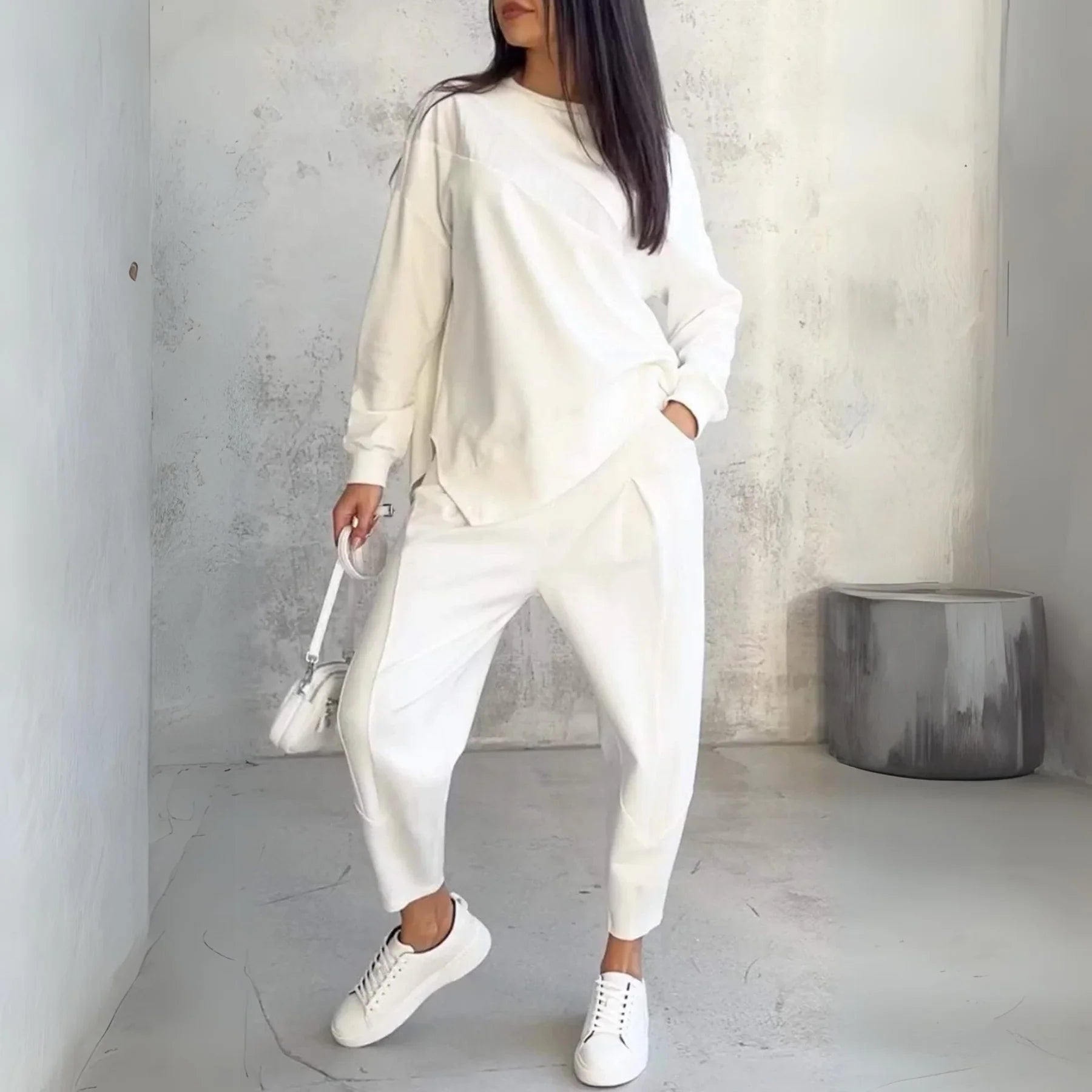 Ladies Soft 2 Piece Long Sleeve Top Set - VogeLuxe