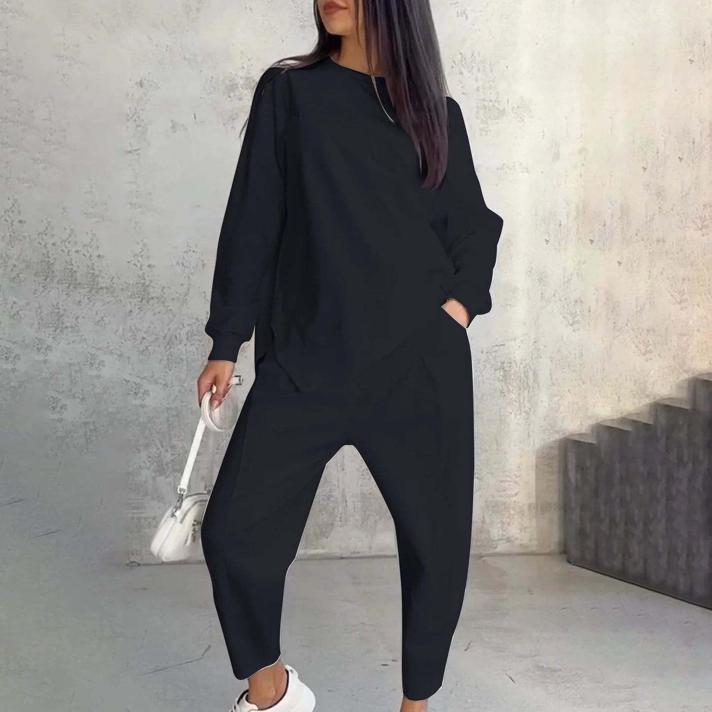 Ladies Soft 2 Piece Long Sleeve Top Set