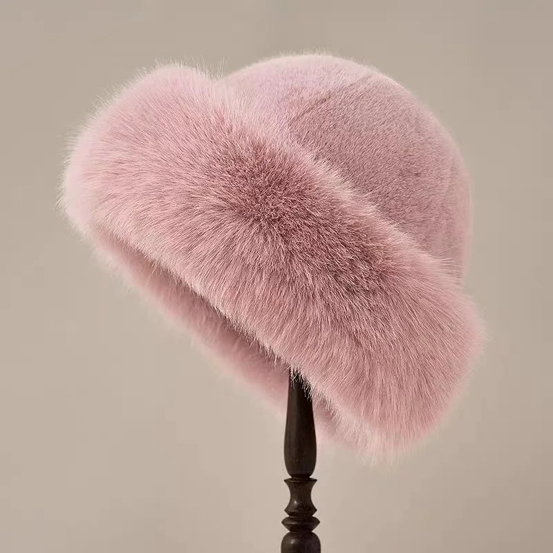 Warm Faux Fur Winter Beanie Hat for Women