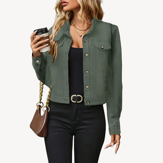 VogeLuxe | Women’s Classic Cropped Denim Jacket