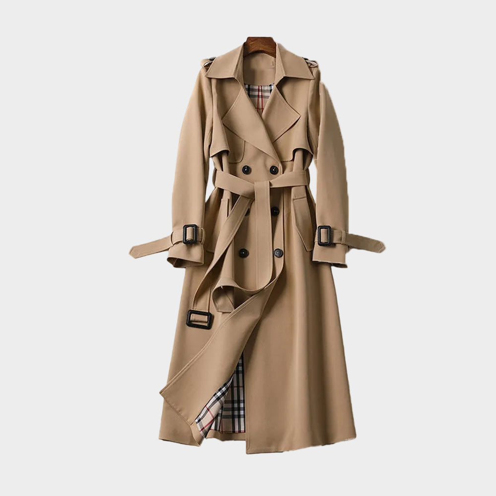 Classic Female Waterproof Belted Coat - VogeLuxe