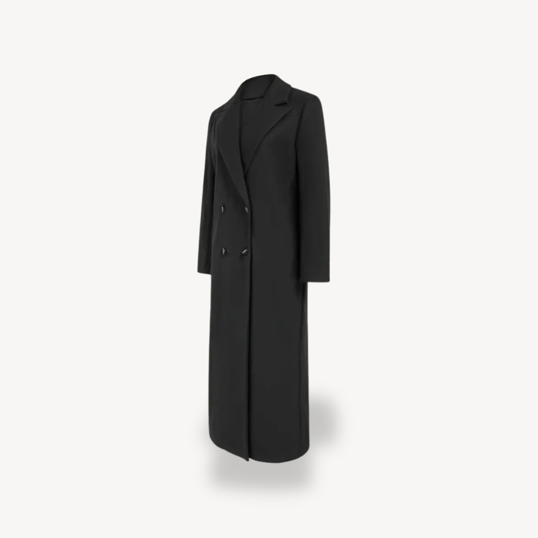Women’s Double-Breasted Long Coat – Elegant Tailored Overcoat for Transitional and Winter Wear 2